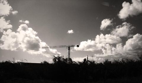 Crane in the sky