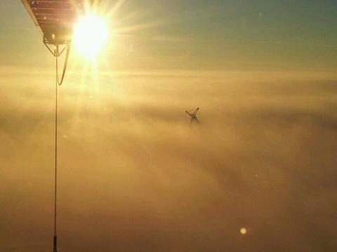 20140513 - Liebherr 1300 from Liebherr TC 630 in fog