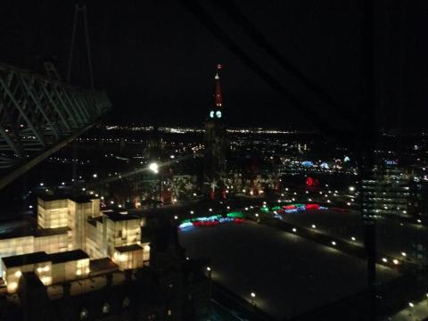 Lights on parliament hill